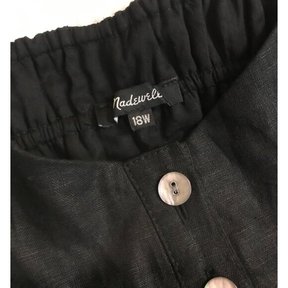 Madewell Wide-Leg Jumpsuit 100% Linen Sample in Black - Size 18W - NWOT - Picture 5 of 8